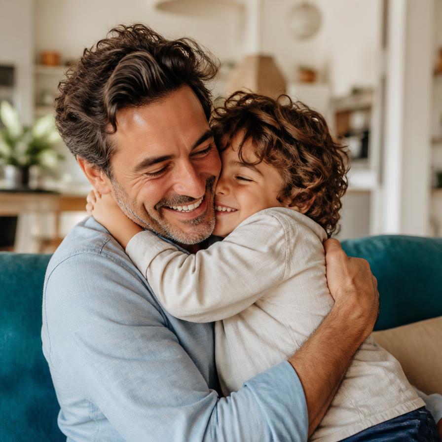 Genitore e figlio sereni