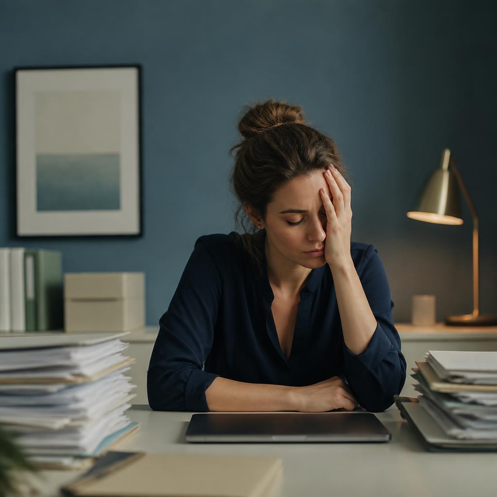 Professionista bloccato alla scrivania
